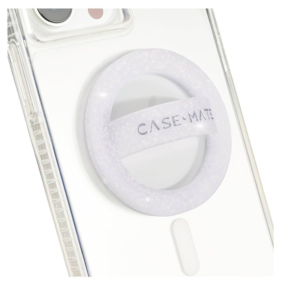 Case-Mate Magnetic Phone Grip in white/ sparkly silver - Picture 3 of 4